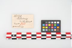 Etikett zu Bronzekugelkopfnadel (NHMW-PRAE-026049)